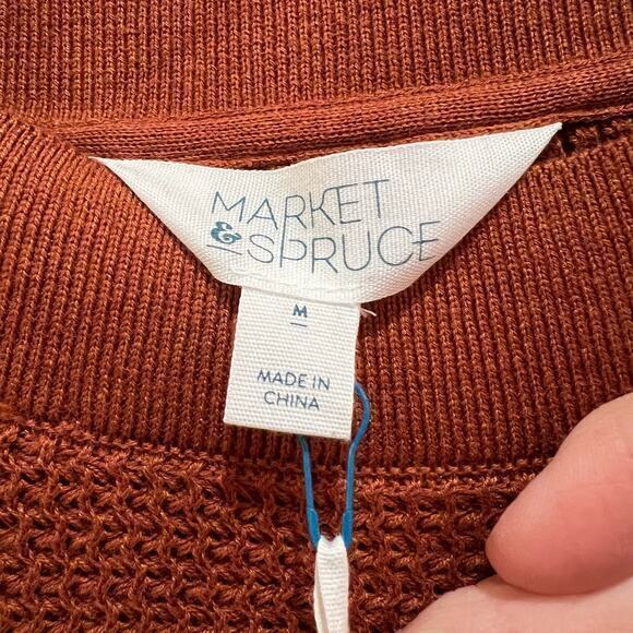 Market & Spruce Colorblock Stripe Sweater Size Medium Rust Stitch Fix - Picture 2 of 4